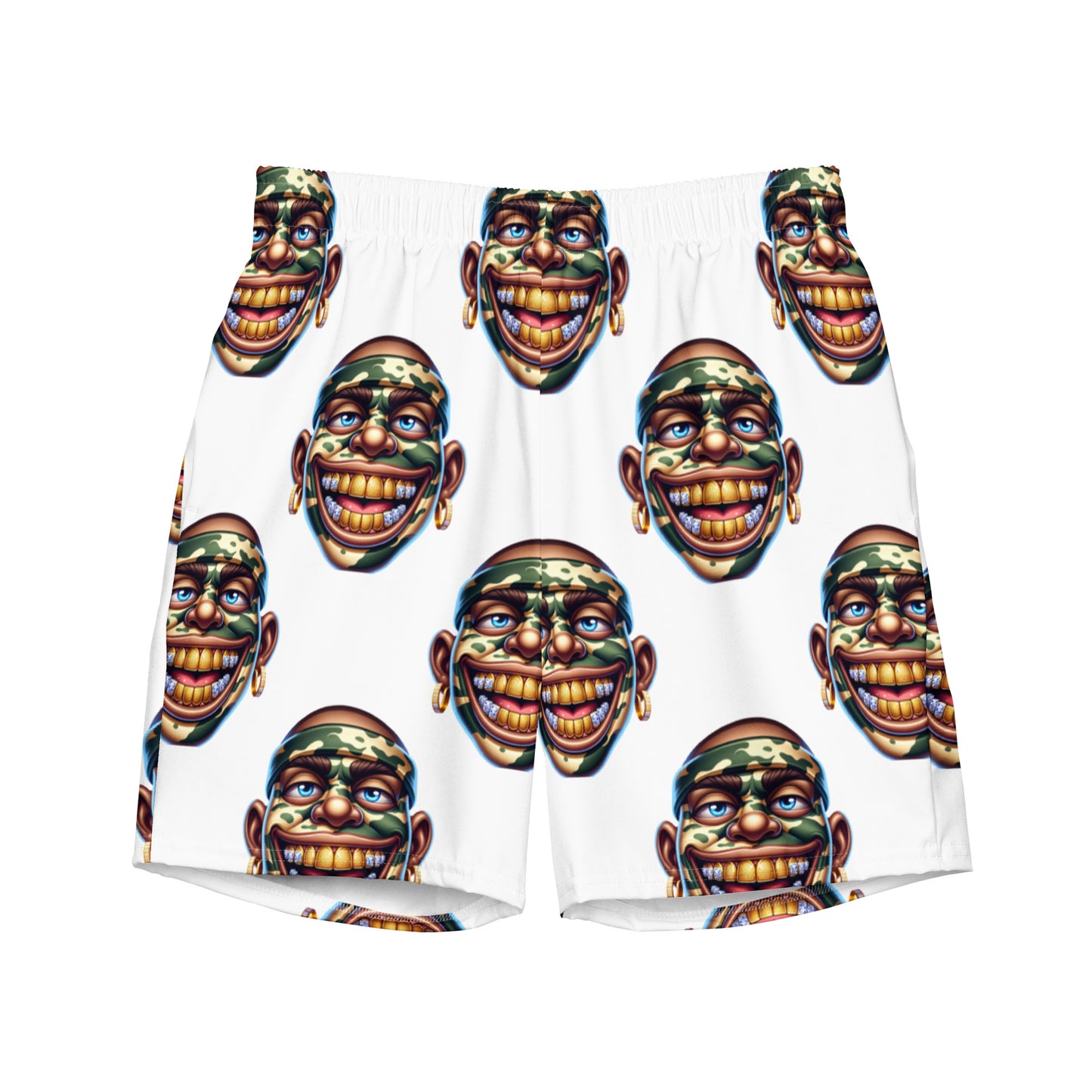 Marthann Army Camo Swim Trunks|White