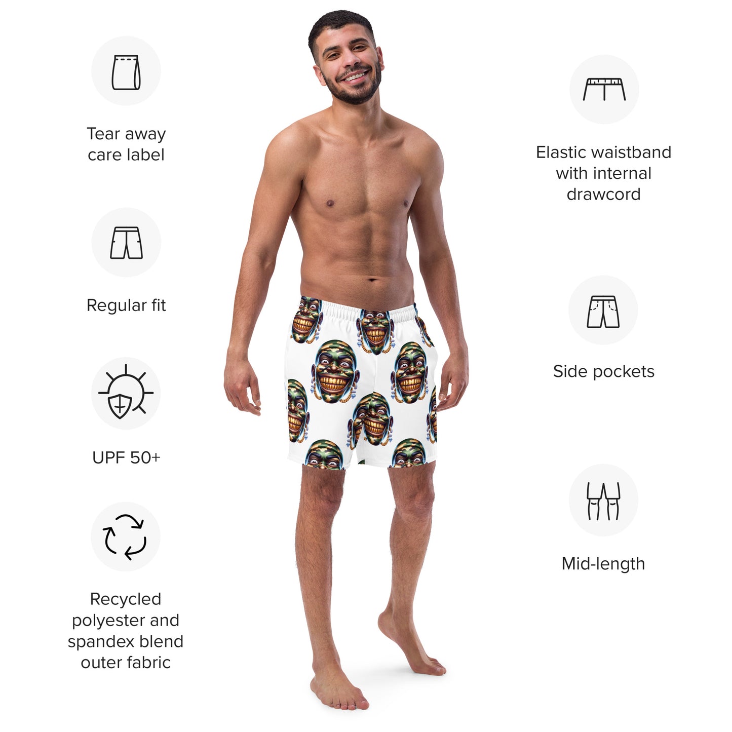 Marthann Army 2 Swim Trunks|White