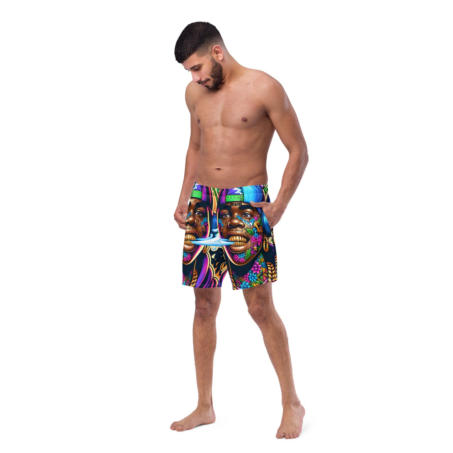 Marthann Gold Mouth Swim Trunks