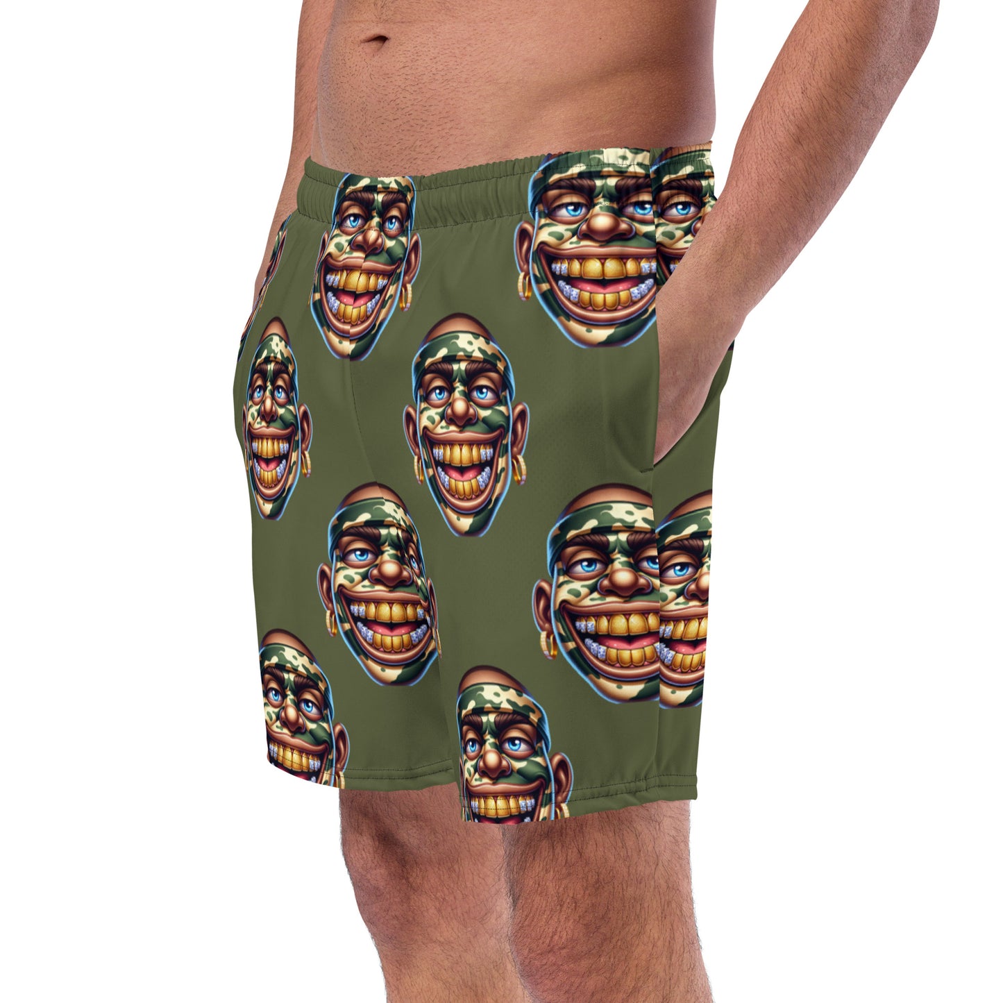 Marthann Camo Swim Trunks|Pine Green