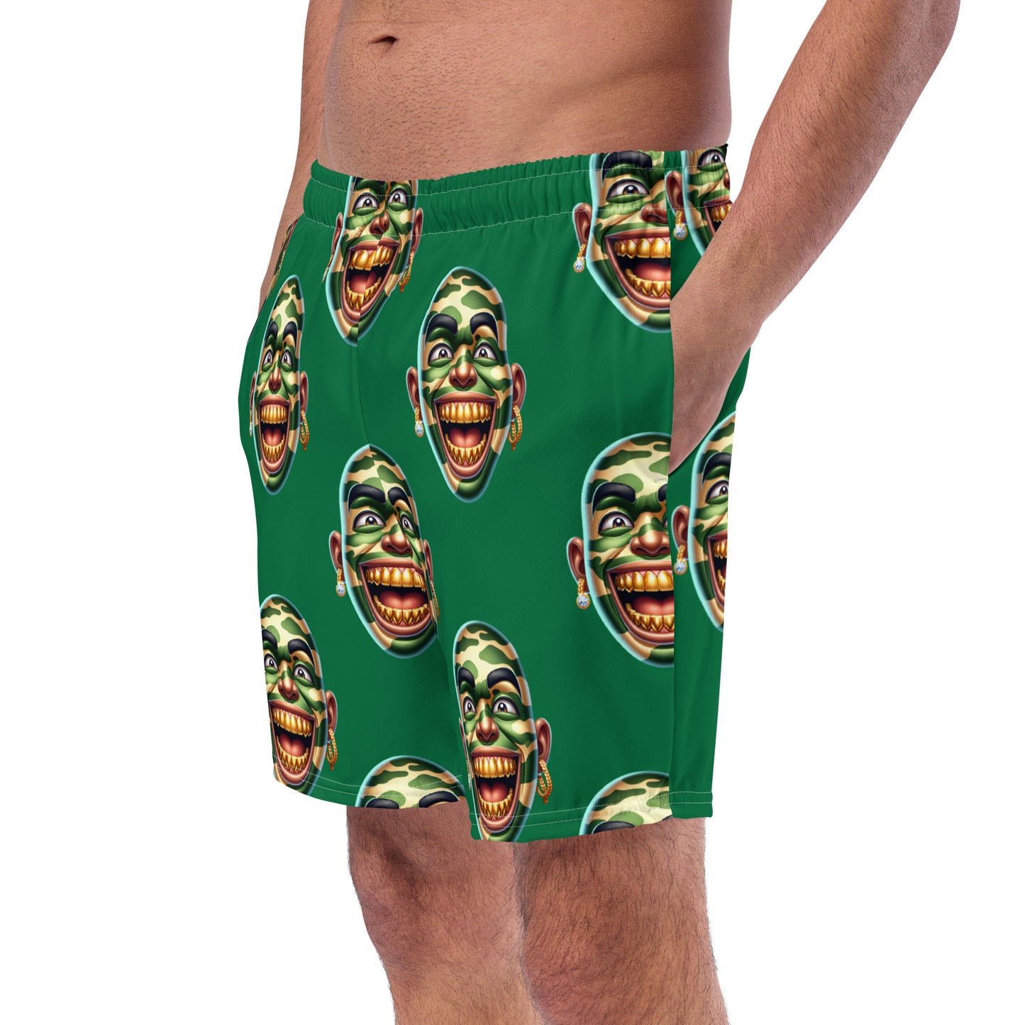 Marthann Army Style Swim Trunks|Lucky Green