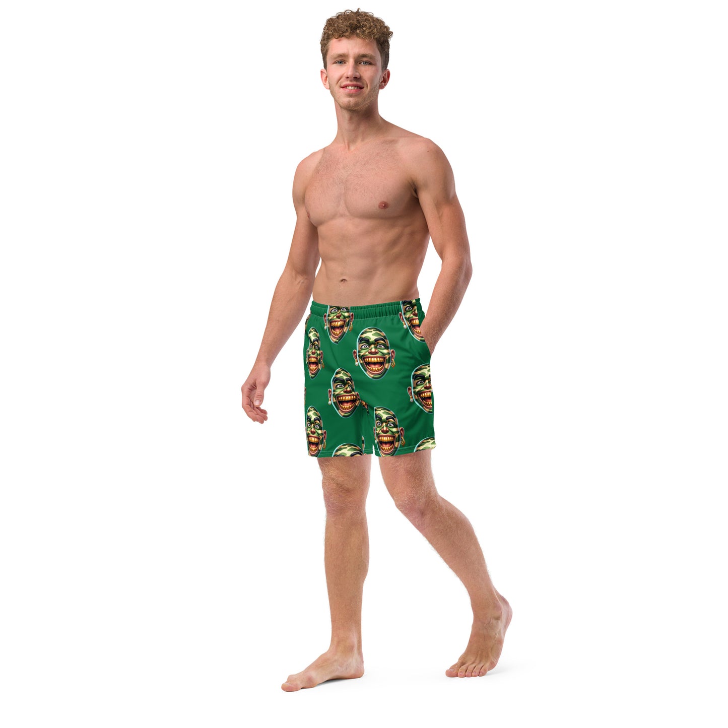 Marthann Army Style Swim Trunks|Lucky Green