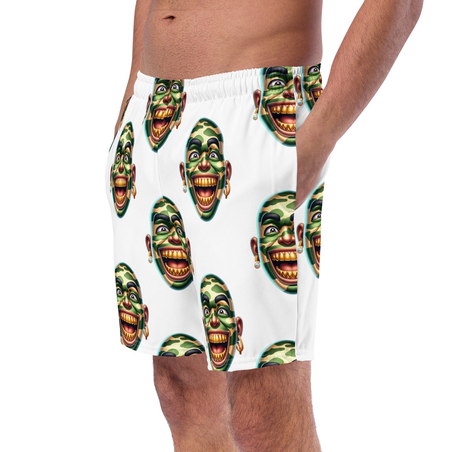 Marthann Army Style Swim Trunks|White