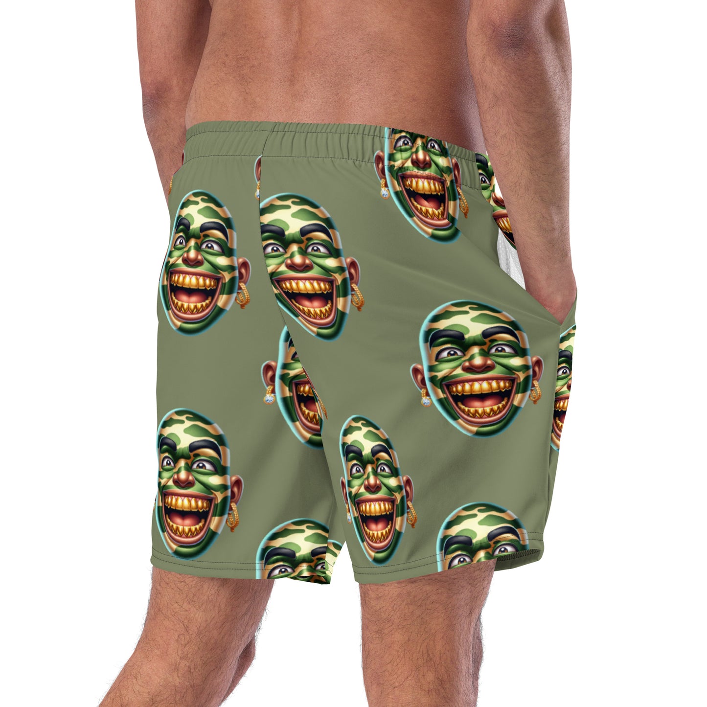 Marthann Army Style Swim Trunks|Sage Green