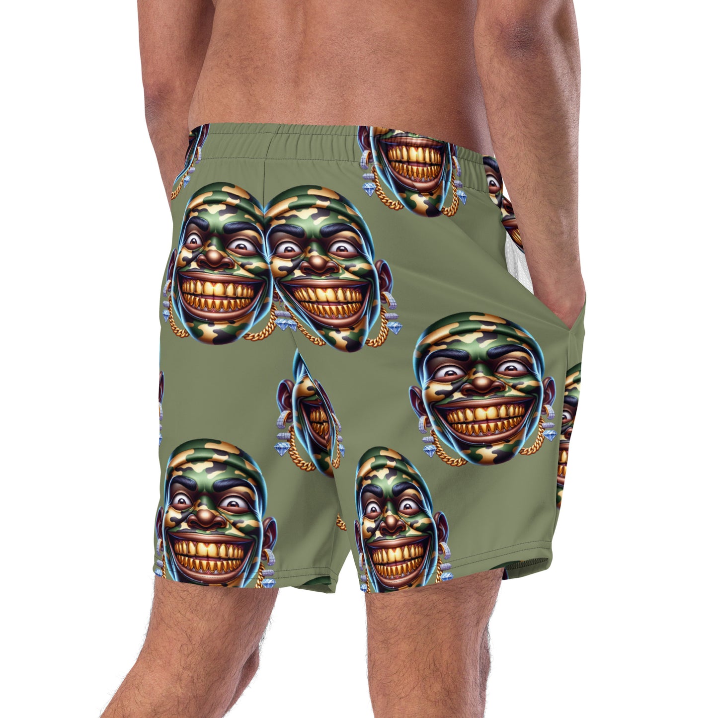 Marthann Army 2 Swim Trunks|Sage Green