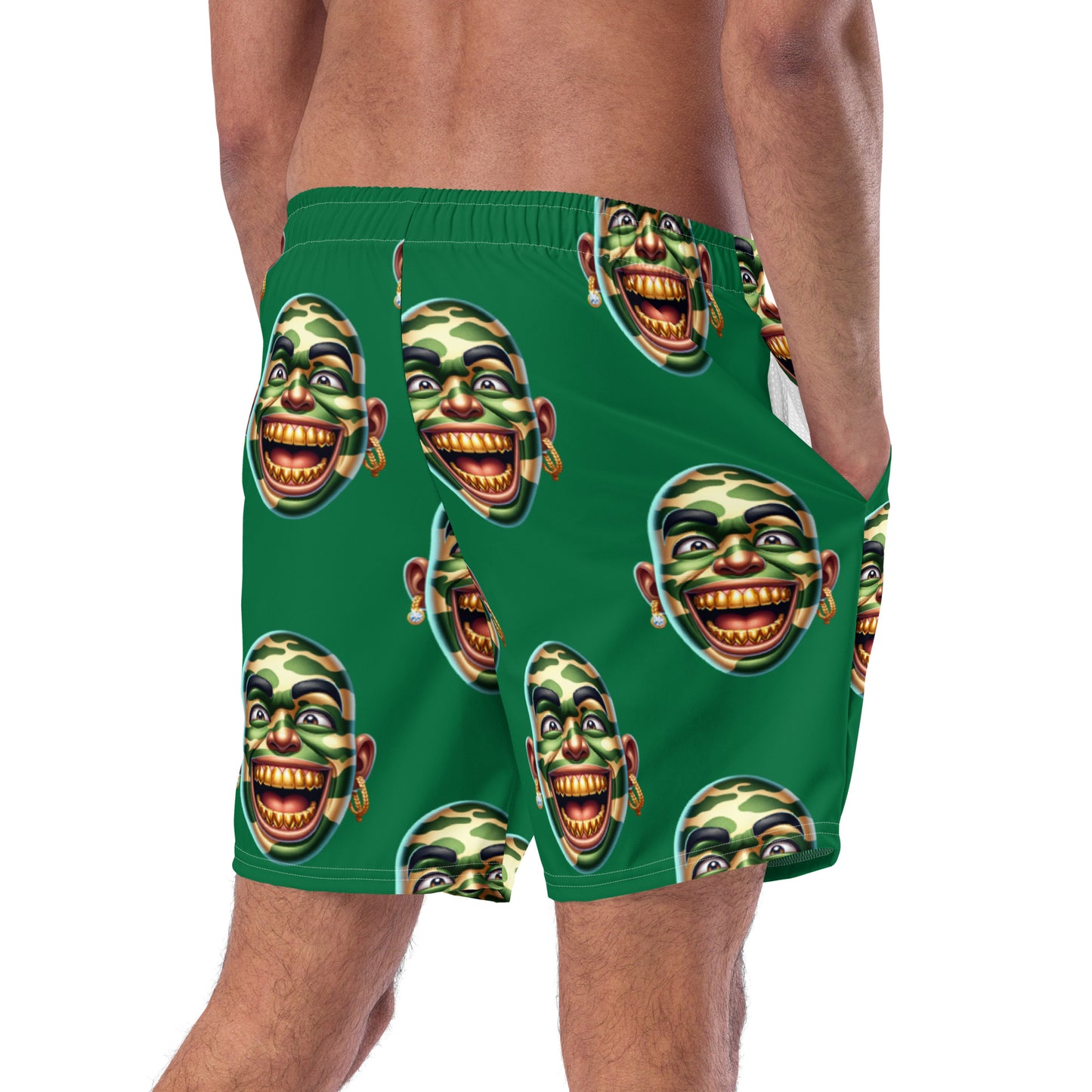 Marthann Army Style Swim Trunks|Lucky Green