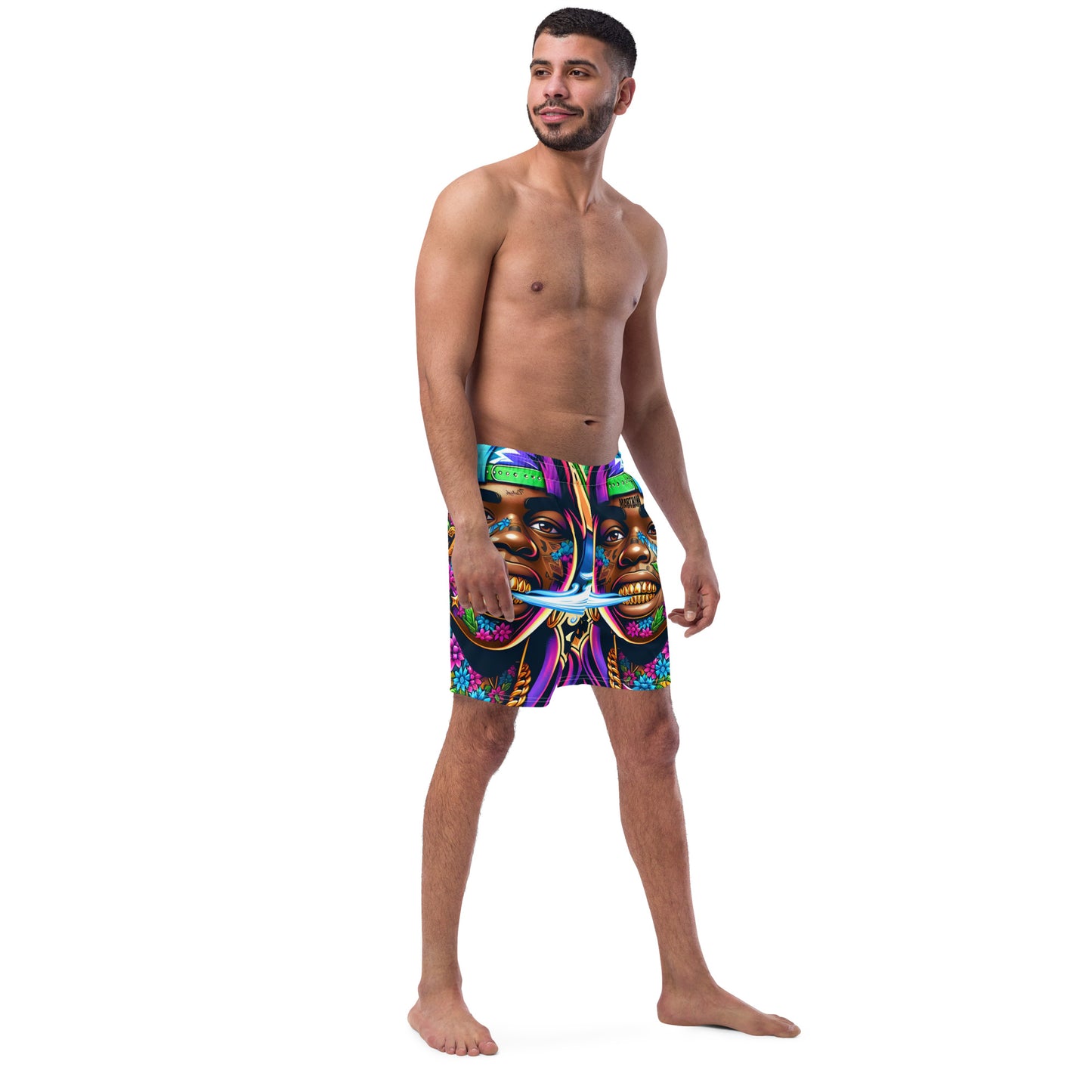 Marthann Gold Mouth Swim Trunks