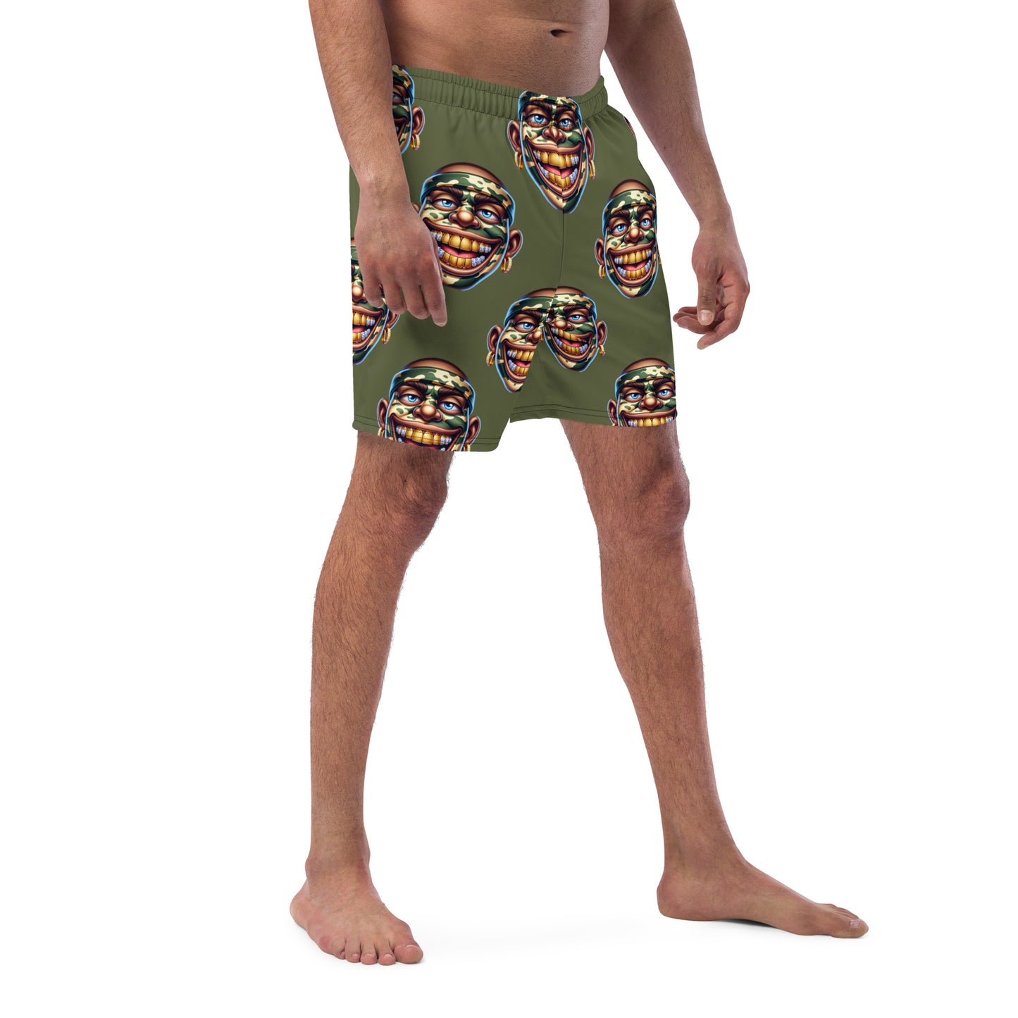 Marthann Camo Swim Trunks|Pine Green