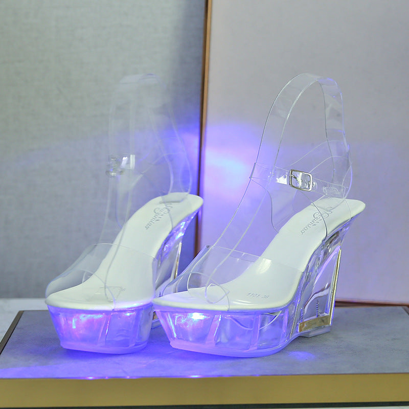 Crystal Bottom Luminous Sandals