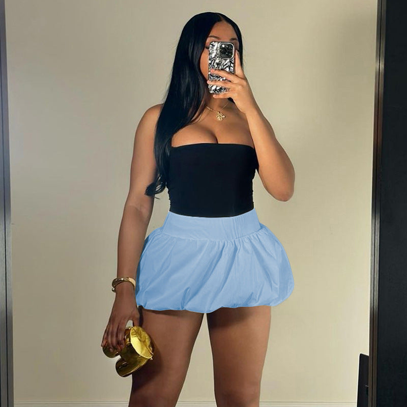 Puffy High Waist Ultra Short Skirt