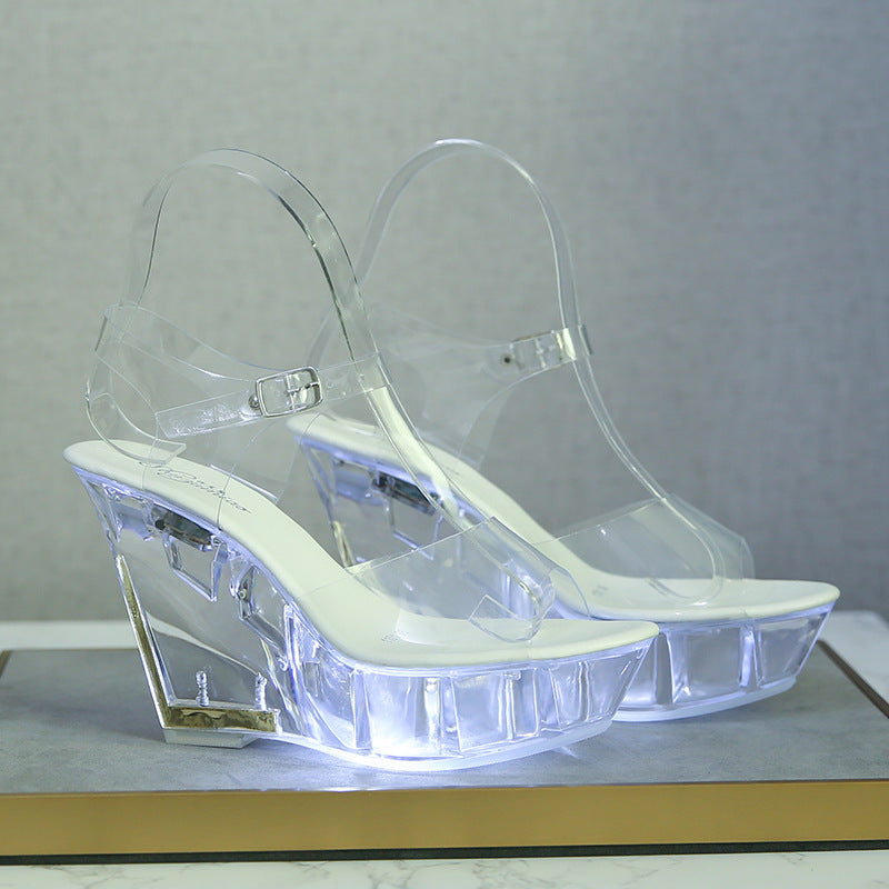 Crystal Bottom Luminous Sandals