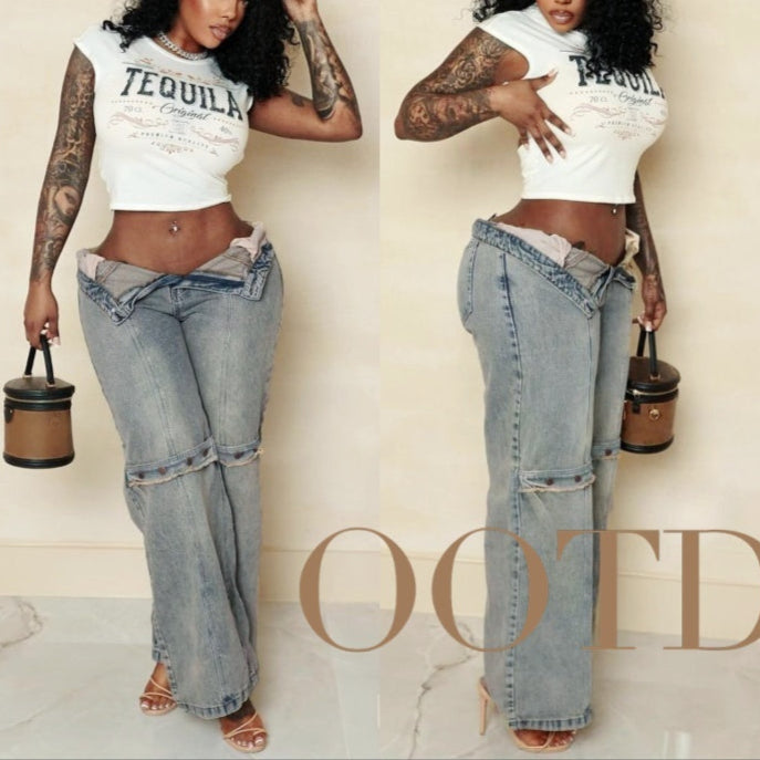 Baggy Wide Leg Jeans Women Vintage Streetwear Washed Denim Pants