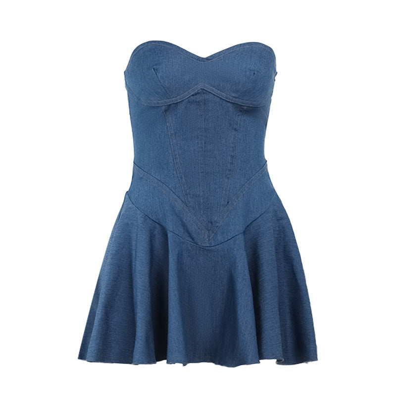 Tube Top Denim Dress