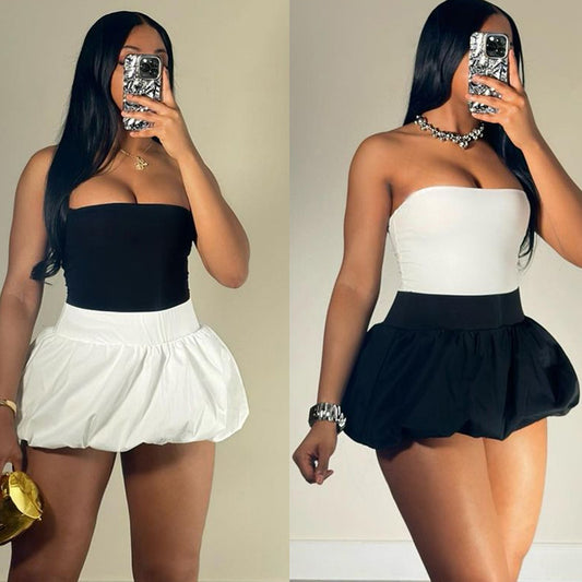 Puffy High Waist Ultra Short Skirt