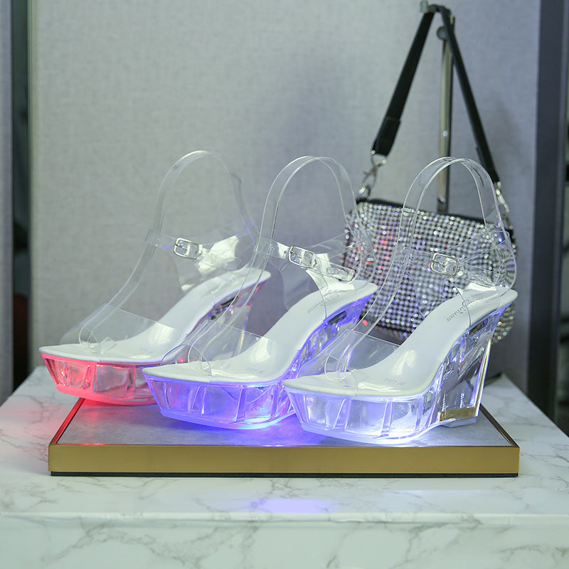 Crystal Bottom Luminous Sandals