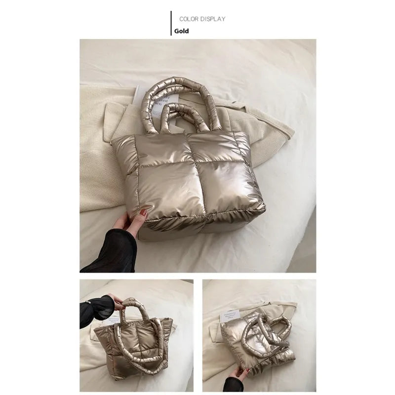 Simple Shoulder Bag Down Cotton Jacket Bag