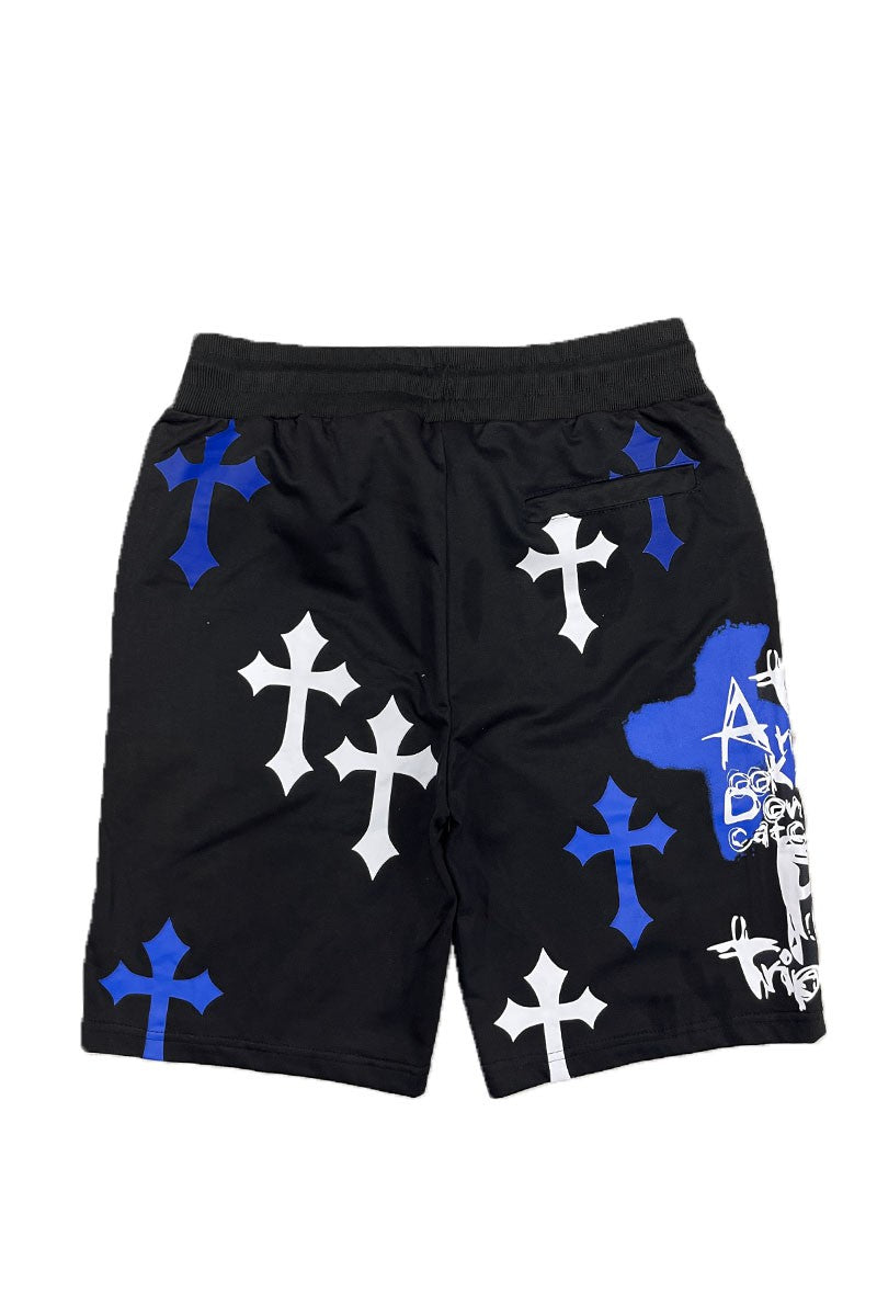 Mens Chrome Cross Skull Shorts